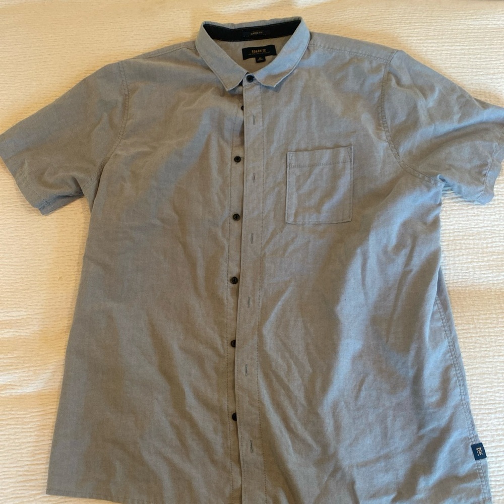 Roark Light Gray Casual Button Down Shirt